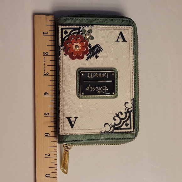 Alice in Wonderland Floral Playing Card Small Zip Wallet - LOUNGEFLY x DISNEY - Picture 5 of 16